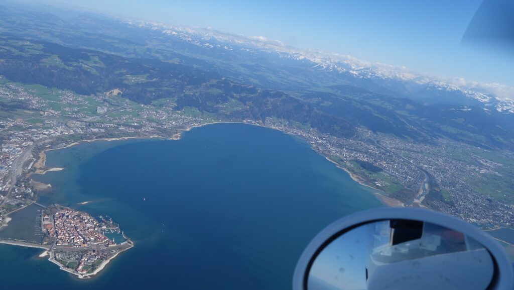 view to the isle of Lindau (Bavaria) and Bregenz (Austria) on the right